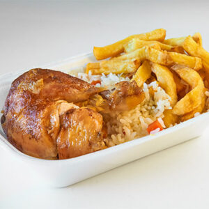 1/4 Pollo + Papas Fritas + Arroz